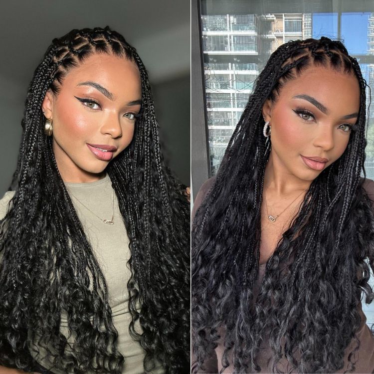 💖 No Glue, No Hassle – Natural Wavy & Braided Wigs