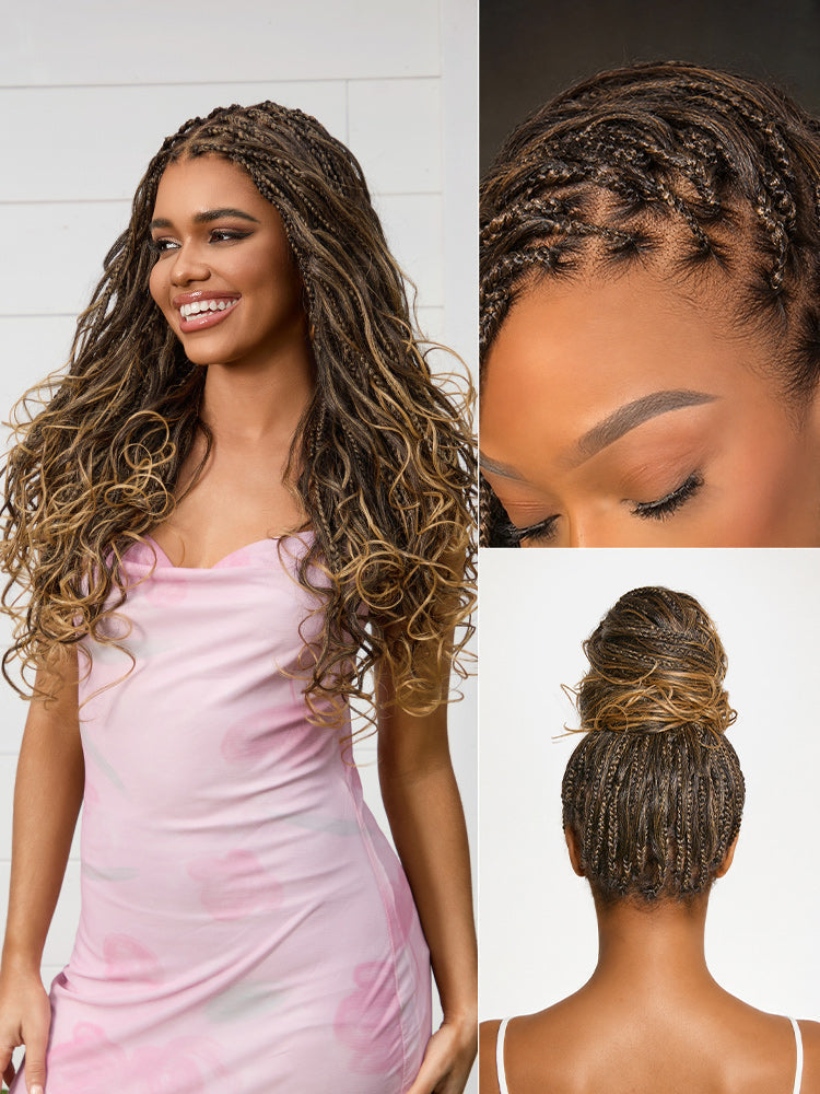 💖 No Glue, No Hassle – Natural Wavy & Braided Wigs