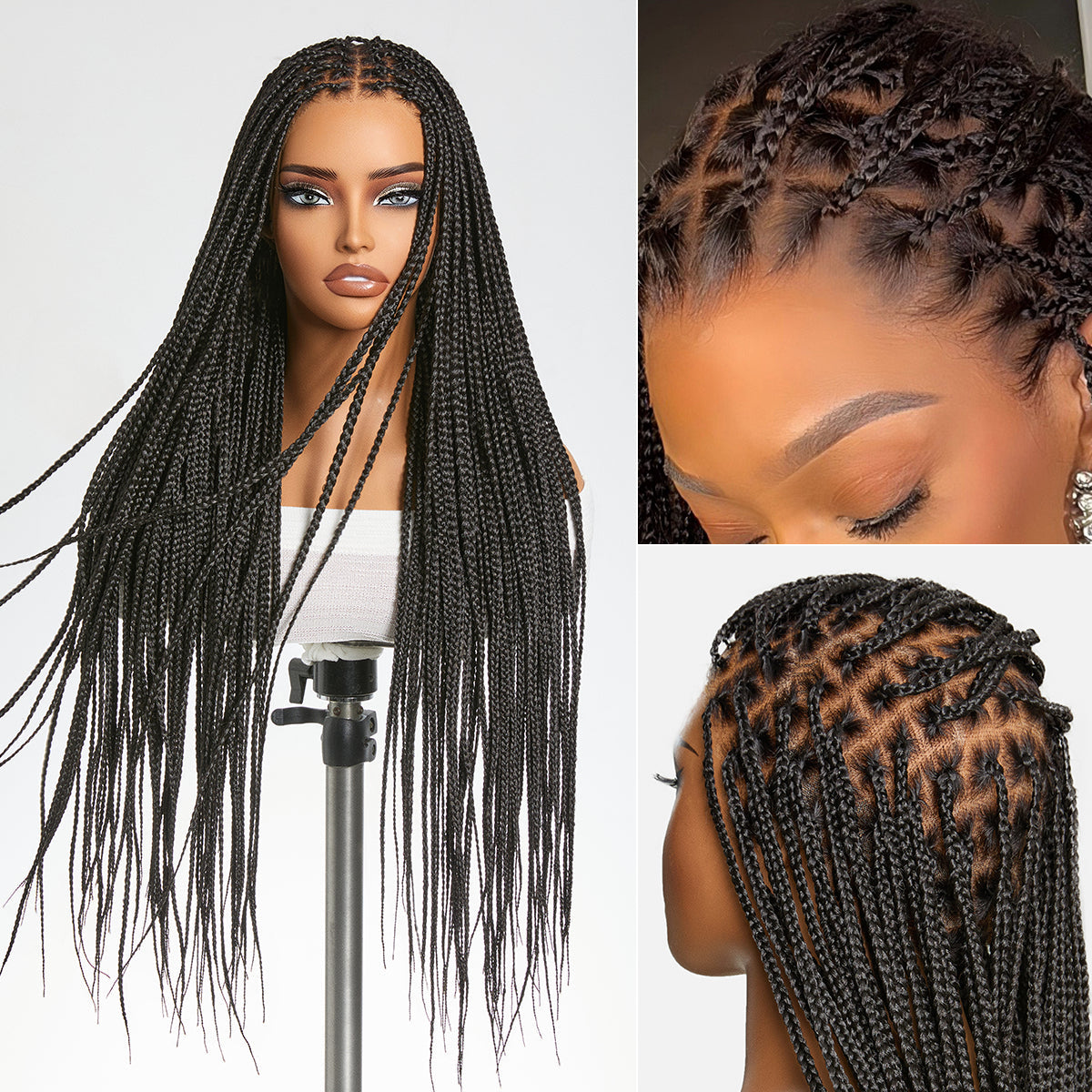💖 No Glue, No Hassle – Natural Wavy & Braided Wigs