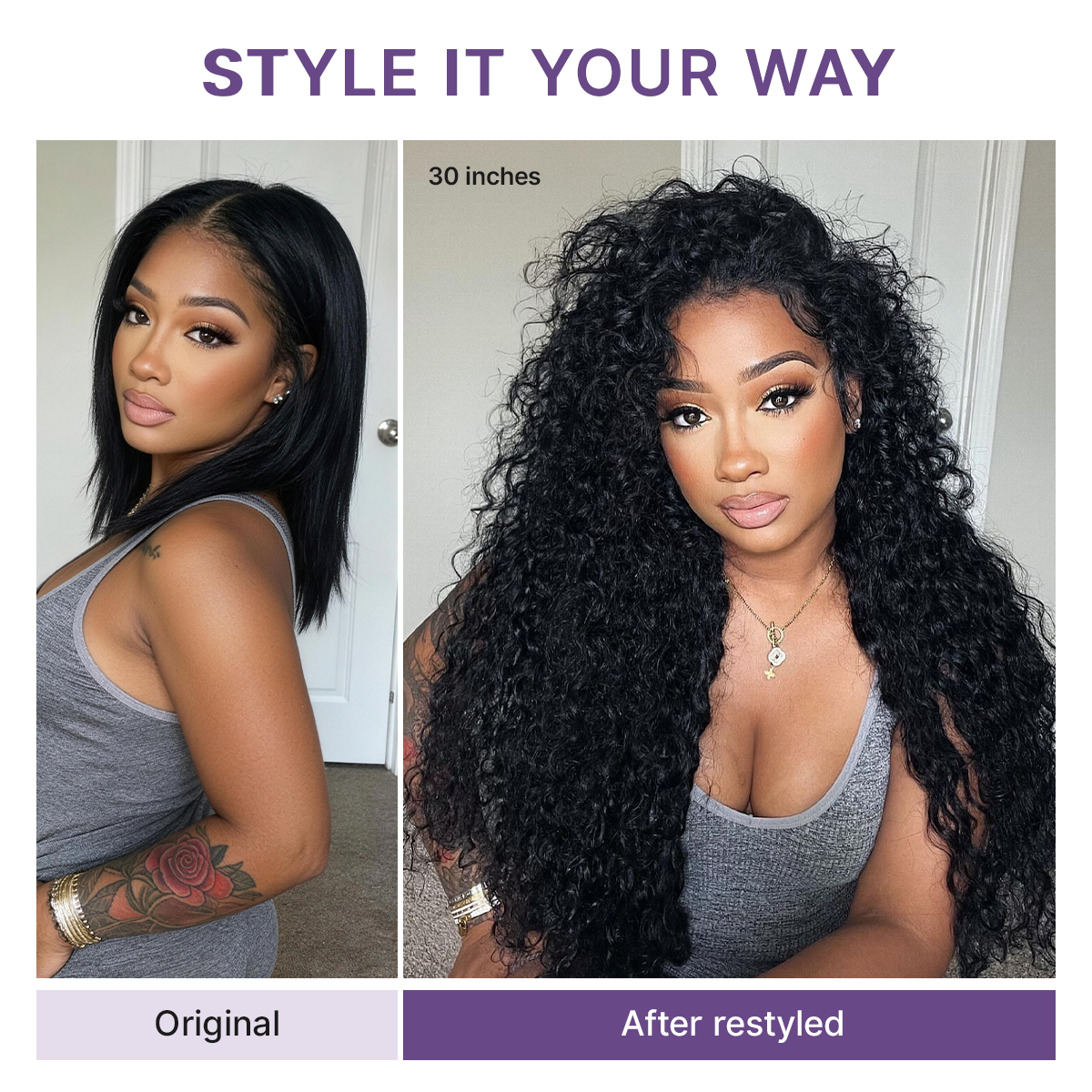 Luvme Hair PreMax water wave curly lace front wig with pre-cut lace, glueless fit, 13x4 frontal, fluffy textured, customizable style