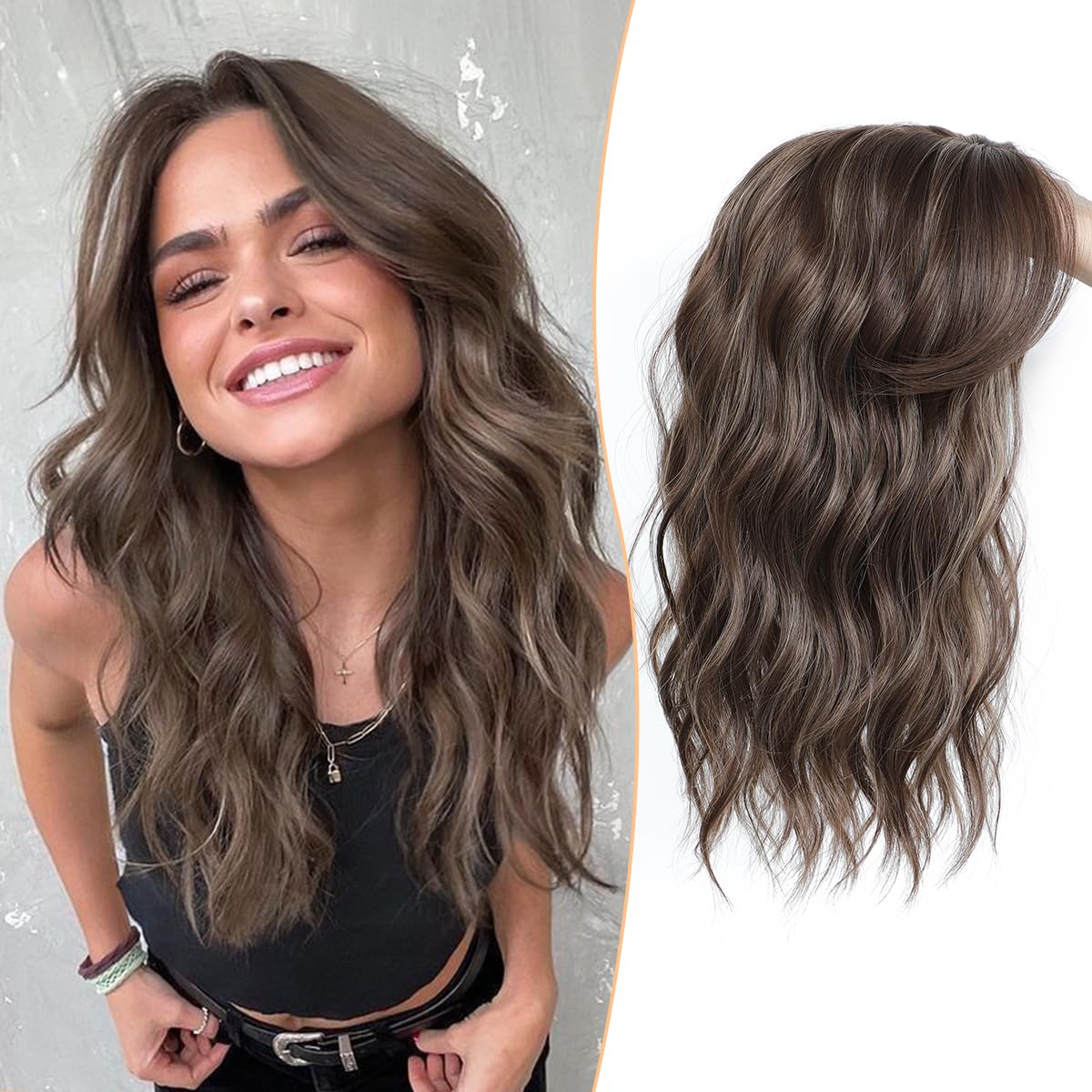 💖 Final Hours –🌷2026 New Lightweight & Breathable Wavy Hair Topper