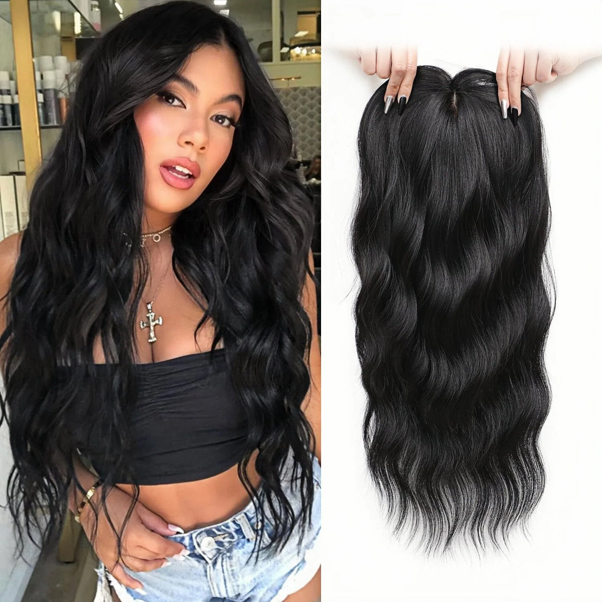 💖 Final Hours –🌷2026 New Lightweight & Breathable Wavy Hair Topper