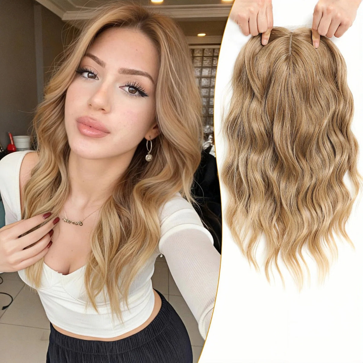 💖 Final Hours –🌷2026 New Lightweight & Breathable Wavy Hair Topper